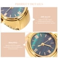 thumbnail image 2 of Reloj de dedo Mini reloj de anillo con números romanos Elegante moderno ligero y práctico accesorio para mujeres hombres fiesta de cumpleaños dorado, 2 of 8