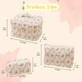 thumbnail image 2 of Bow Flower Cosmetic Bag Retro Style Quilted Soft Washable Makeup Storage Pouch for Women Girls Travel Organizer, 2 of 3