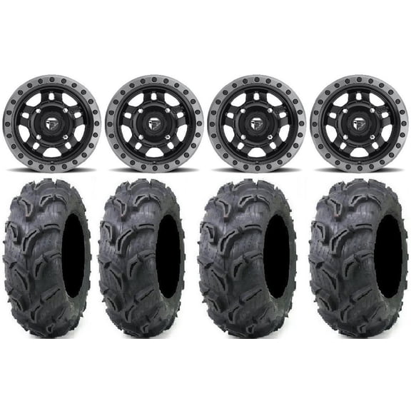 Fuel Anza Black 14" Wheels 27" Zilla Tires Yamaha Viking Wolverine YXZ1000R