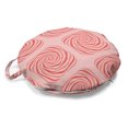 thumbnail image 1 of Abstract Round Floor Cushion with Handle, Modern Illustration of Retro Rectangular Swirl Optical Illusion Pink Warm Tones, Pillow for Living Room & Dorms, 18" Round, Blush Coral, by Ambesonne, 1 of 4