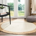 thumbnail image 1 of Safavieh Natural Fiber Round Collection NF801M Handmade Boho Braided Jute Area Rug, 8' x 8' Round, Ivory, 1 of 1