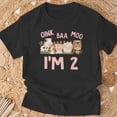 thumbnail image 3 of Oink Baa Moo Im 2 Birthday Two Year Old Farm Theme 2Nd Bday TShirt, 3 of 6