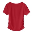 thumbnail image 2 of Girls Shirts Side Ruched Short Sleeve Crewneck Fitted Tops Casual Summer Soft Tee Clothes 5-12 Years, 2 of 4