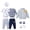 Gray, variant on KIMI BEAR Newborn Baby Boy Layette Set 0-3 Months Winter Clothes 3 Packs Rompers Pants Coat with Hat Gloves Outfits Set Essentials Clothing Gray