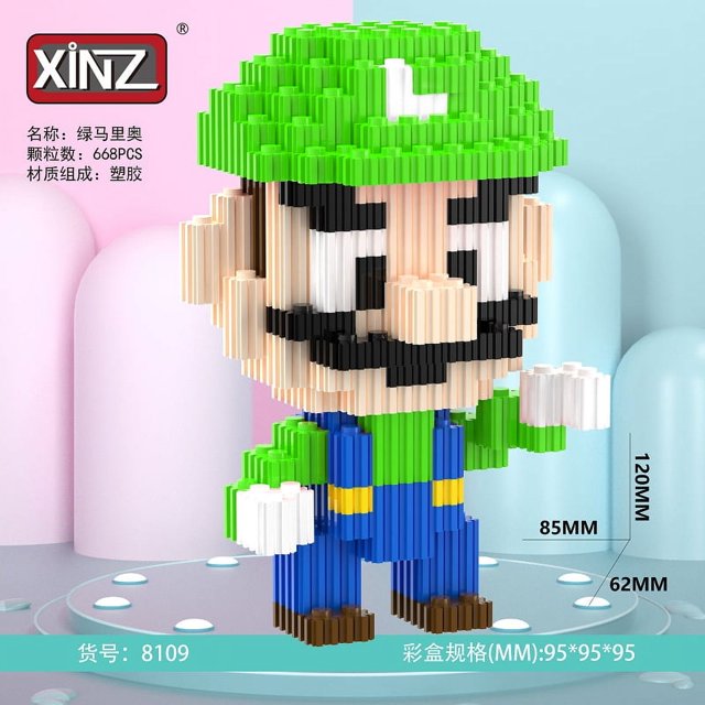 Bloques de construcción en miniatura de Super Mario Bros, Bowser, Peach, Toad, Luigi, Yoshi, figuras de bricolaje, miniladrillos, juguetes para regalo de Navidad