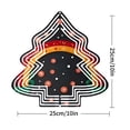 thumbnail image 2 of Stylish Metal Hanging Christmas Tree Wind Spinner - Concentric White Lines Festive Red & Yellow Circles Perfect for Garden Decor, 2 of 7