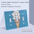 thumbnail image 3 of Yayeee Toggle Light Switch Wall Plate 2-Gang 4.56"x4.48" Decorative Outlet Cover, Ice Cream Cat, 3 of 7
