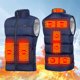 thumbnail image 1 of Chaquetas eléctricas con calefacción de 9 zonas, chaleco calefactable con cremallera y cuello levantado para acampar, 1 of 8
