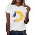 thumbnail image 2 of Vetsdori Short Sleeve Shirts for Women July 4th American Pullover Red White and Blue Graphic Summer Casual , Red White and Blue Independence Day Juniors Tops Crew Neck, 2 of 4