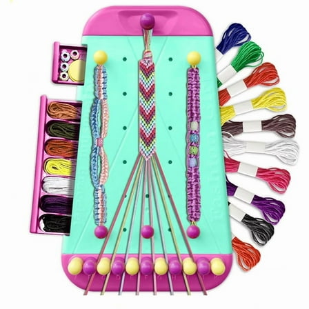 Friendship Bracelet Jewelry Making Kit for Girl Arts and Crafts Bracelets String Maker Kit Pretend Play Toy Gift Green