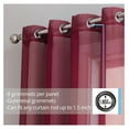 thumbnail image 2 of saney 2 Piece Semi Sheer Voile Window Curtain Drapes Grommet Panels for Bedroom, Living Room & (54 W x 72 L, Burgundy), 2 of 9
