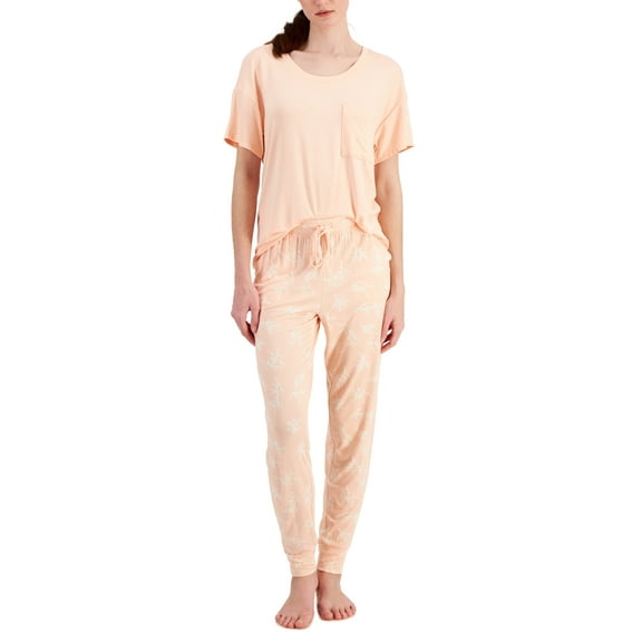 Alfani Super Soft Scoop-Neck Pajama Top, Large, Orange