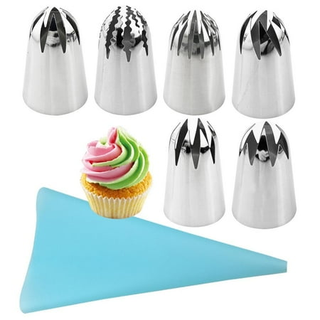 

Silicone Piping Bags and Nozzle Cream Pastry Bag Piping Nozzle Set for Cake Decorating