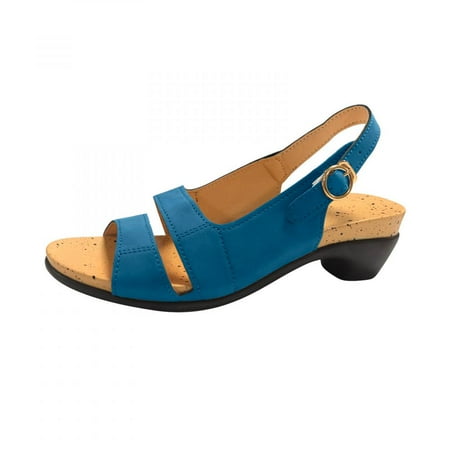 

Homedles Sandals for Women- Open Toe Comfortable Gift for women Chunky heeled Plus Size Summer Sandals for Women Blue