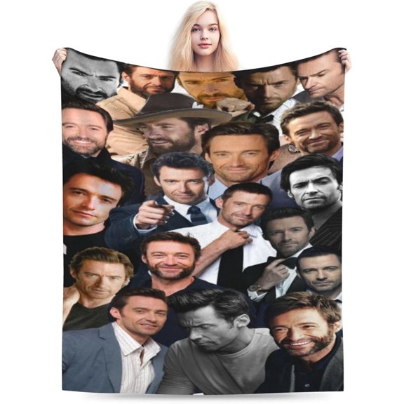 Blanket hugh jackman Soft and Comfortable Wool Fleece Throw Blankets Gift for Home Decoration Sofa Office car Camping Yoga Travel Home Decoration Cozy Plush Beach