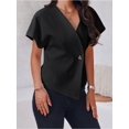 thumbnail image 2 of Women V Neck Tops Shirts Short Sleeve Button Down Slim Summer Blouses, 2 of 4