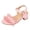 Pink, variant on Kids Summer Shoes Girls Sandals - Big girl and Toddler Girl Sandals with Durable Leather and Glitter Straps, Summer Dress Shoes for Girls,Pink,Size 3