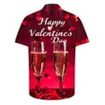 thumbnail image 4 of WREESH Men's Happy Valentine's Day Printed Shirt Button Up Shirts Short Sleeve Hawaiian Shirt Summer Tops Multicolor, 4 of 5