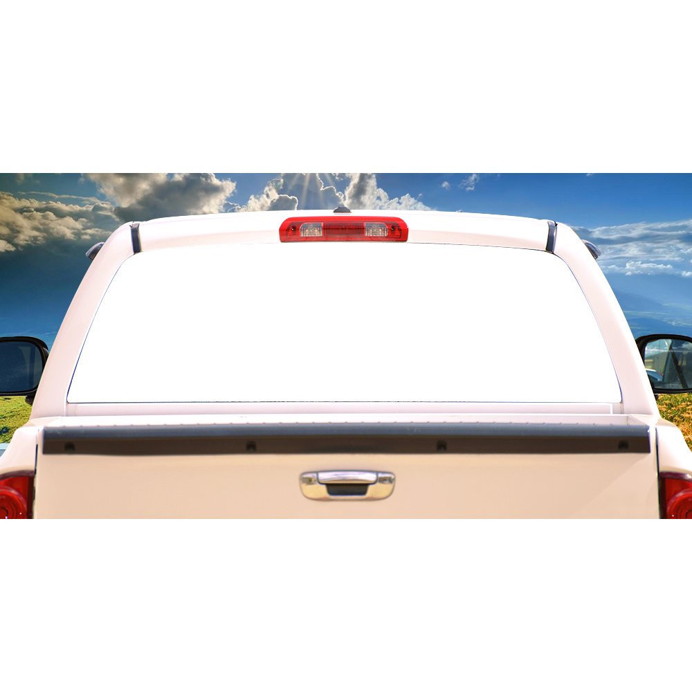 WHITE Rear Window Graphic back truck decal suv view thru vinyl