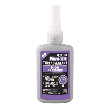 Continuous Pressure Seal Form - Vibra-TITE 446 High Pressure Refridgerant Anaerobic Thread Sealant, 50 ml Bottle, Red, Seals and secures metal pipes and fittings; fills the space between.., By VibraTITE