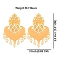 thumbnail image 2 of Efulgenz Indian Traditional Earrings for Women Peach Color Wedding Floral Crystal Kundan Dangle Earrings Faux Pearl Drop Dangling Earrings for Women, 2 of 5