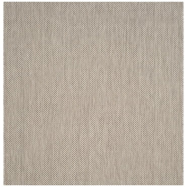 SAFAVIEH Courtyard Finnian Solid Indoor/Outdoor Area Rug, Beige/Brown, 9' x 9' Square
