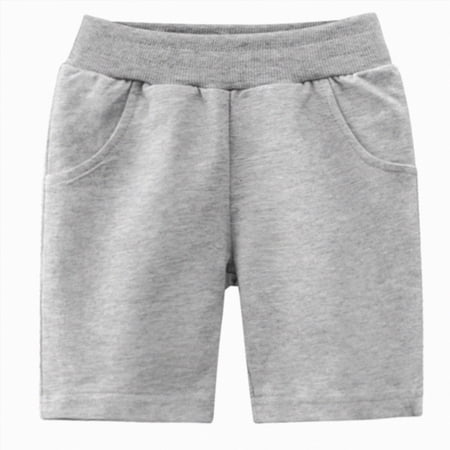 dmqupv Toddler Boy Clothes Baby Boys and Toddler Shorts Soft Cotton Bottoms for Summer Daily Wear Lightweight Comfortable Clothes for Little Kids Light Gray 4-6 Years