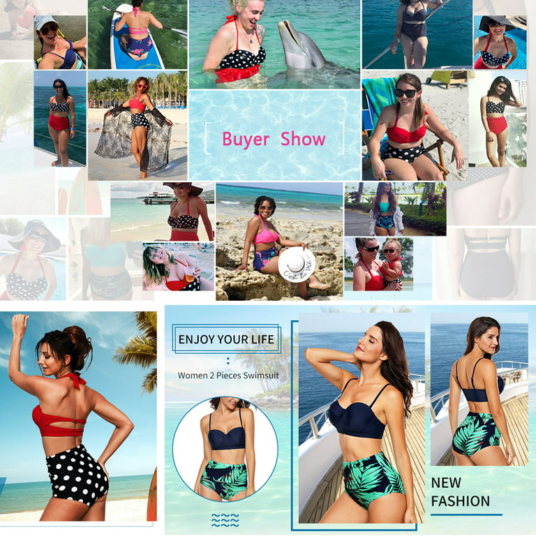 Eytino Tankini Bathing Suits for Women 2 Piece Printed Swimsuits Tankini  Top with Bikini Bottom Swimwear S-XXL