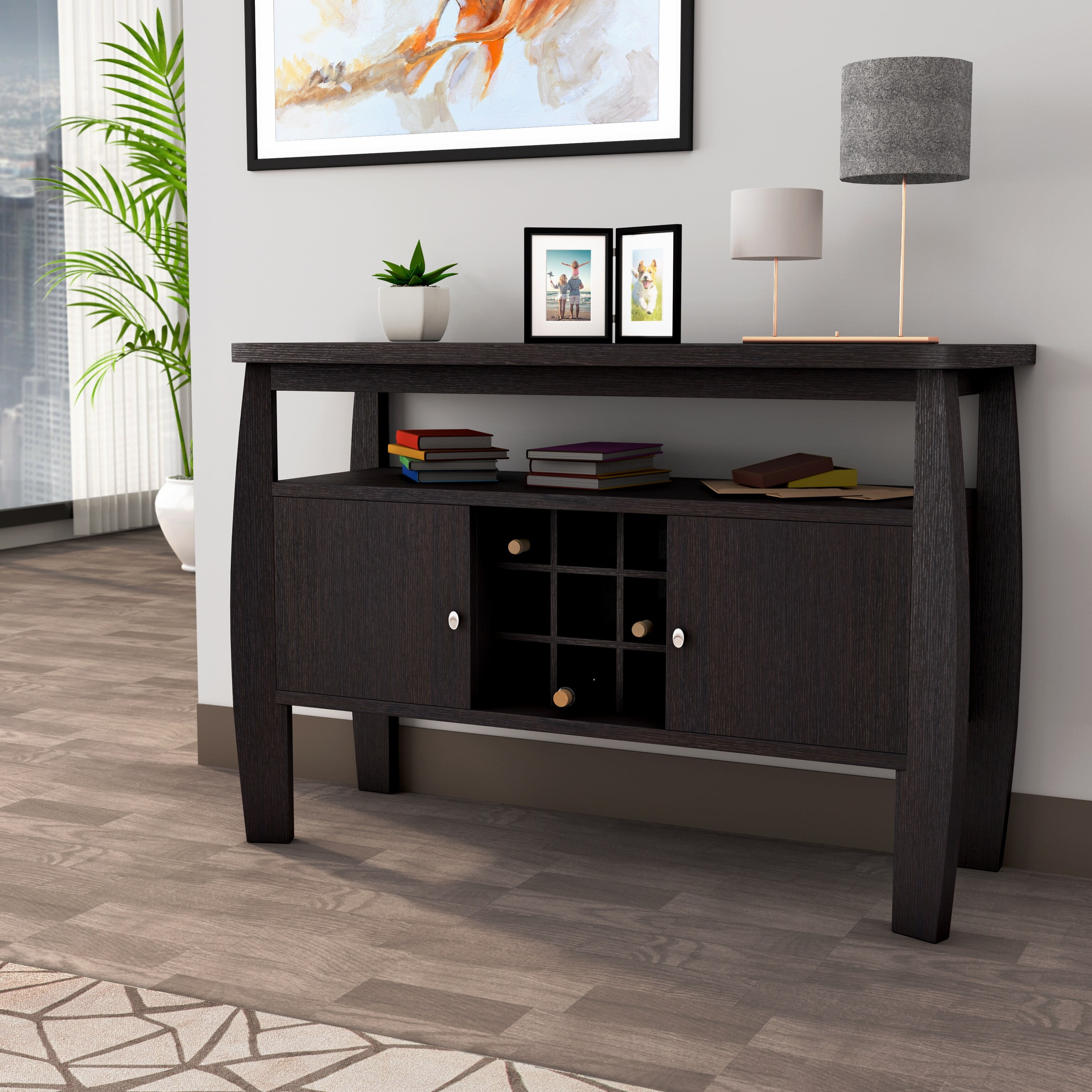 Espresso Enitial Lab Furniture of America Olympia Multi Storage Dining