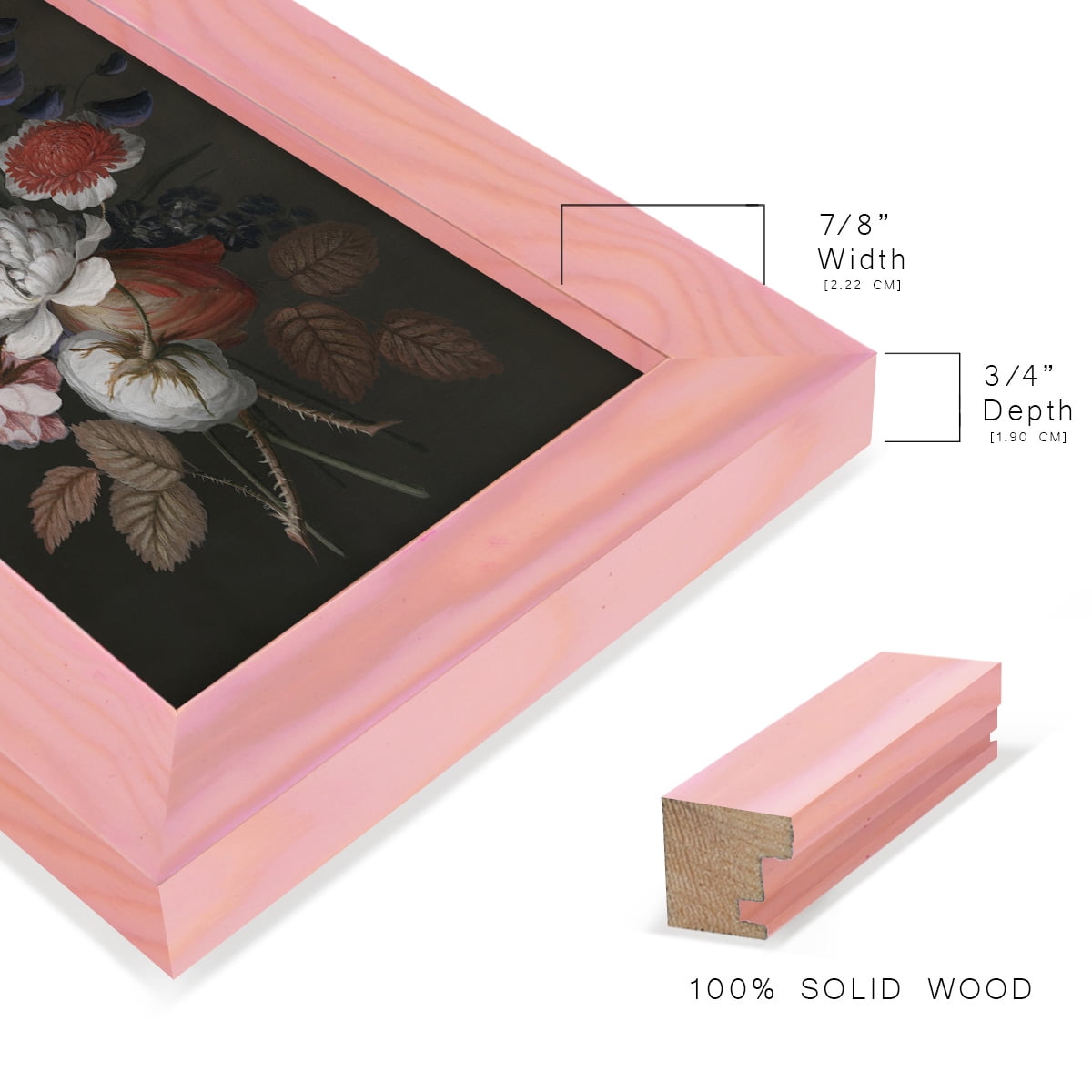 Dramatic Bouquet I -Framed Print w/glass-Sunset Pink