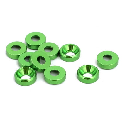 - M2.5 Aluminium Alloy Car Bumper Trunk Fender Washer Green 10pcs