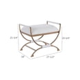 thumbnail image 3 of Comfort Pointe Norwich 19.75" Upholstered Fabric & Metal Bench in White, 3 of 4