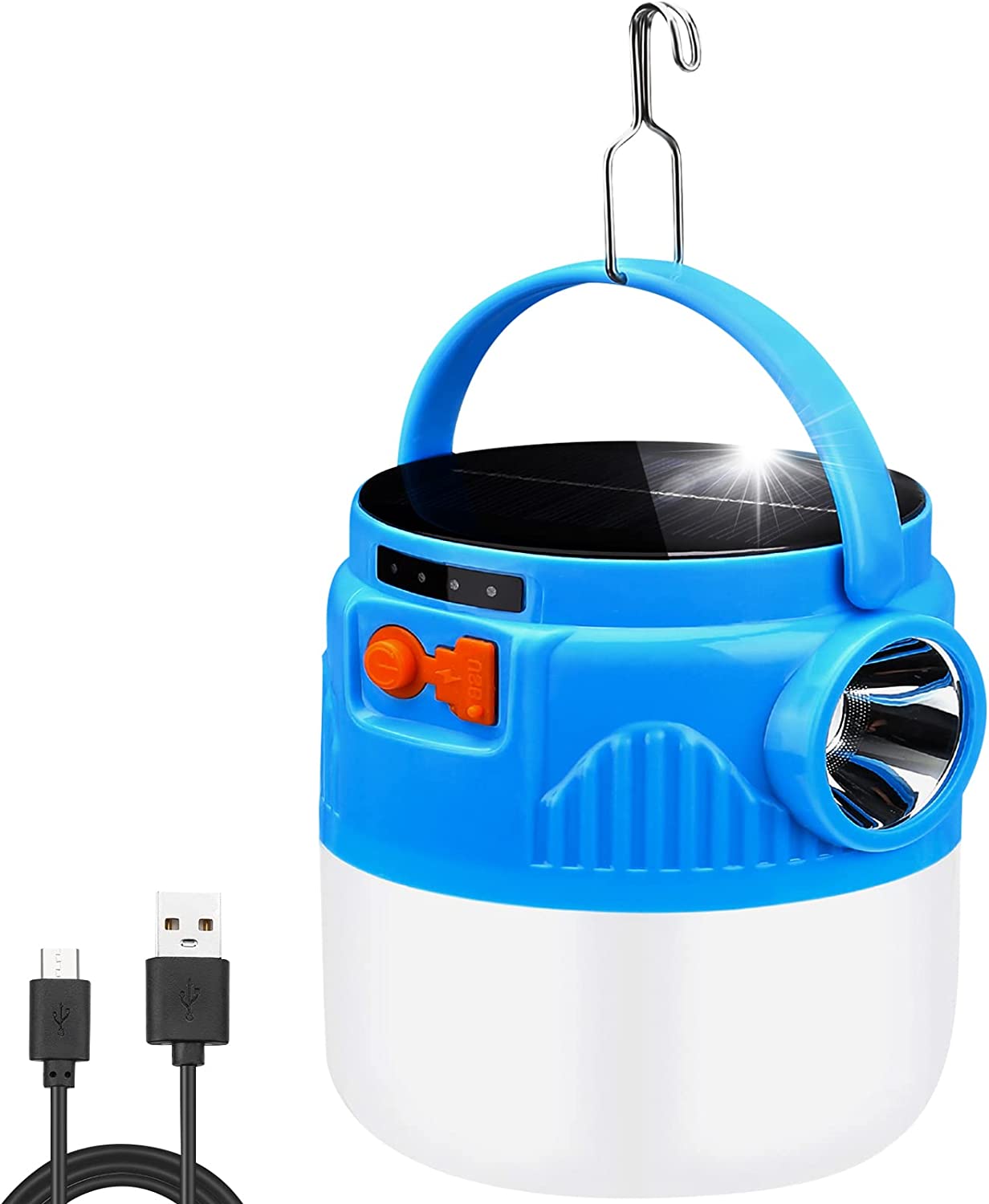 Lampe De Camping Solaire + USB – Lanterne Rechargeable Pour Tente, Randonnée, Secours – Lumière Douce & Portable
