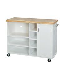 TMS Microwave Kitchen Cart, White