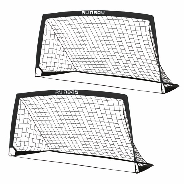 RUNBOW 6x4ft Portable Kids Soccer Goal for Backyard Goals Foldable Soccer Net with Carry Bag