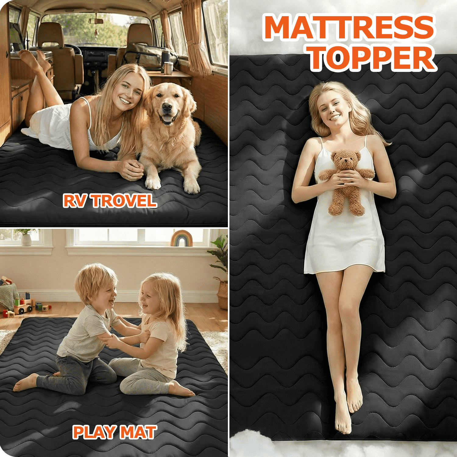 Japanese Floor Mattress Futon - 3.5" Extra Firm Foldable Tatami Mat, 5-Layer Support with High-Density Foam Portable Floor Bed for Guest, Dorm, Kids Room & Camping Grey Queen