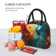 thumbnail image 6 of Haiem Red And Blue Fire Peacock Printed Lunch Bag Women, Lunch Box Lunch Bag for Women, Small Leakproof Cute Lunch Tote Large Capacity Reusable Insulated Cooler Lunch Container, 6 of 6