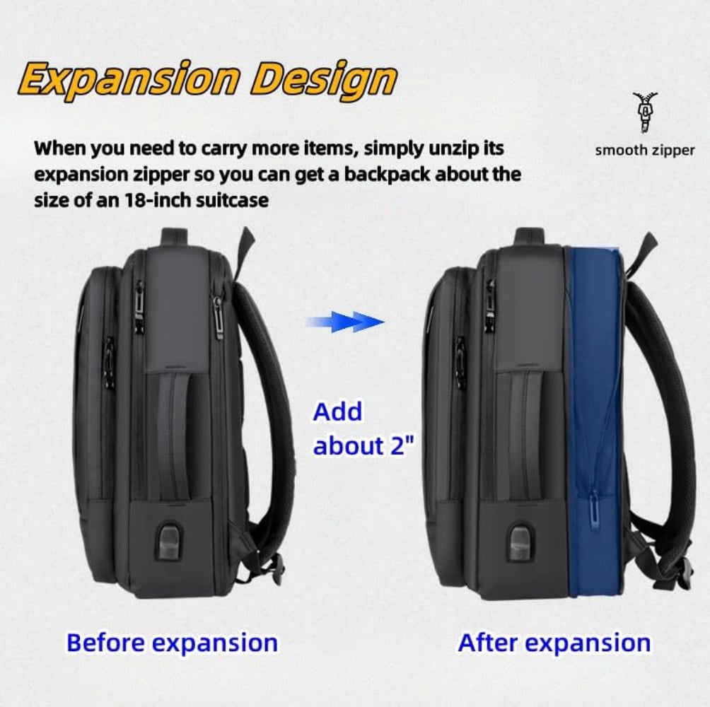 AIGIA 15.6 Inch Business Laptop Backpack Anti Theft Laptops Backpack with USB Charging Port Water Resistant Travel Backpack Computer Bag Gifts for Men