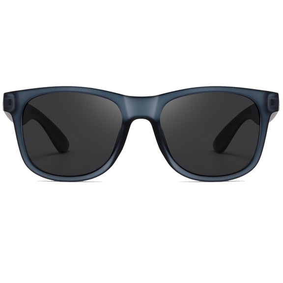 KANASTAL Retro Polarized Sunglasses Women Men, Lightweight UV400 Protection Blue Frame Sun Glasses for Fishing Hiking Driving Black Lens