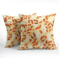 thumbnail image 2 of Fall Pillow Covers 18x18 inch Set of 2 Orange White Leaves Autumn Decorative Outdoor Throw Pillow Covers Famliy Decoration for Home Living Room Couch Sofa Bed, PCL-1, 2 of 6