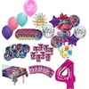 Trolls World Tour Party Supplies 4th Birthday 8 Guest Table Decorations and Poppy Balloon Bouquet