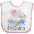 thumbnail image 3 of Inktastic My Great Aunt Loves Me to the Moon and Back Boys or Girls Baby Bib, 3 of 4