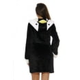 thumbnail image 3 of Just Love Critter Robe Sherpa Trim Velour Robes for Women (Penguin (Velour), Large), 3 of 3