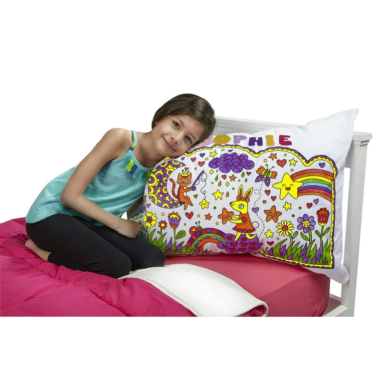 Sleepover Spectacular Color Your Own Personalized Coloring Pillowcase Kit for Kids. Craft Kit Coloring Kit For Kids Age 4 5 6 7 8 9 10 Years Old.