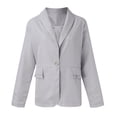 thumbnail image 1 of Vedolay Women Tops Womens Lapel Neck Long Sleeve Blazer Button Front Fashion Jacket,Gray S, 1 of 3
