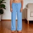 thumbnail image 6 of HAOTAGS Boys Girls Cargo Pants,Casual Summer with Multiple Pockets Drawstring Summer Pants Blue 13 T, 6 of 8