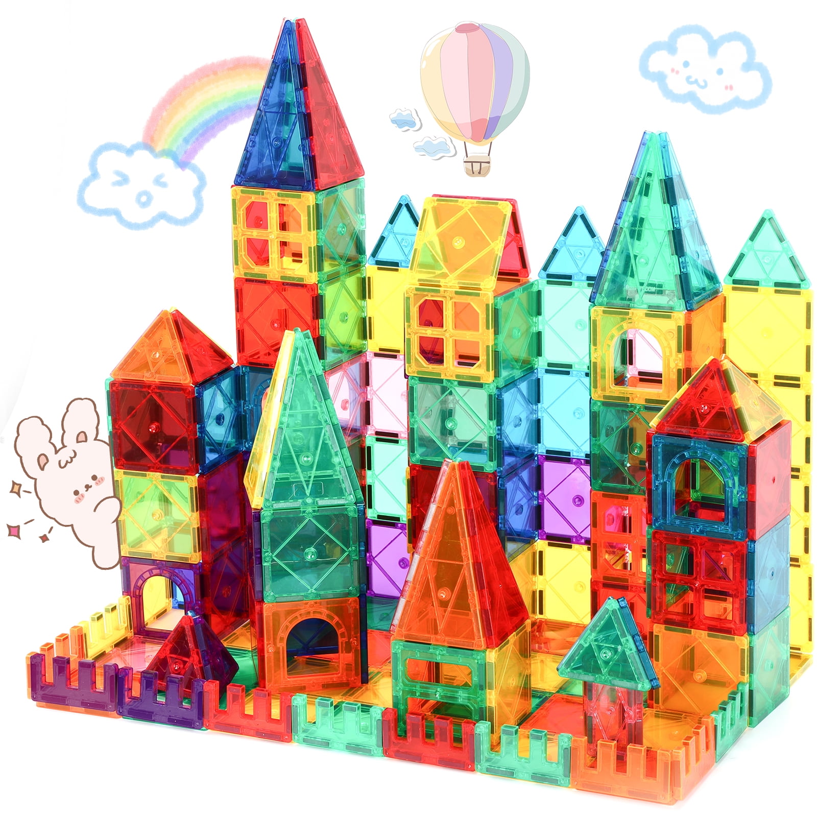 FunMagic Magnetic Tiles, Magnet Building Set,Magnetic Blocks, 3D STEM Stacking Toys, Magnets Toy for Kids Boys Girls