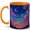Orange, variant on Crescent Moon Sky 11oz Ceramic Mug, Colorful Starry Night Art