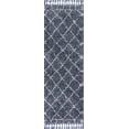 thumbnail image 4 of JONATHAN Y MERCER SHAG 2 x 8 Runner Rug, Mercer Plush Tassel Moroccan Geometric Trellis - Blue/Cream, MCR101A-28, 4 of 4