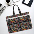 thumbnail image 6 of Cauagu Multicolored Butterflies C Pattern Canvas Tote File Bag, Zipper Tote Bag Business Briefcase Document Bag with Handle A4 File Organizer Laptop Bag for Travel and Work, 6 of 8